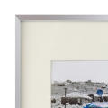 11x14 Custom Classic Satin Aluminum Landscape Or Portrait Picture Photo Framewith Ivory Color Mat